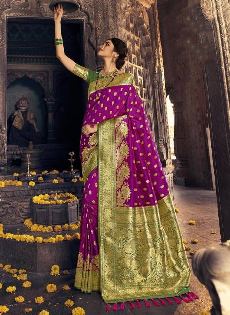 Dark Purple Colour Manjula Mithila Designer Festive Wear Banarasi Silk Fancy Saree Collcetion 3010-D